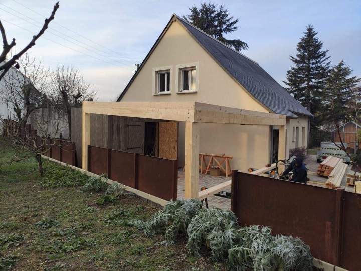 Charpente extension maison en bois Airvault